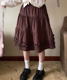 ティアードフリル ギャザーロングスカート
