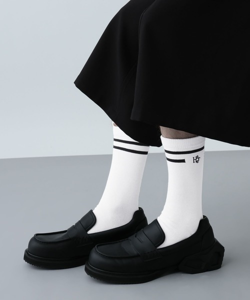 HARE（ハレ）の「HAREラインSOX(HARE)（ソックス/靴下・メンズ・ブラック/ホワイト・FREE）」の5枚目の写真