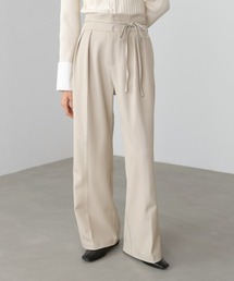 Bab（バブ）の「【スリーピース対応/オケージョン】ハイウエストリボン付きストレートパンツ（スラックス）」