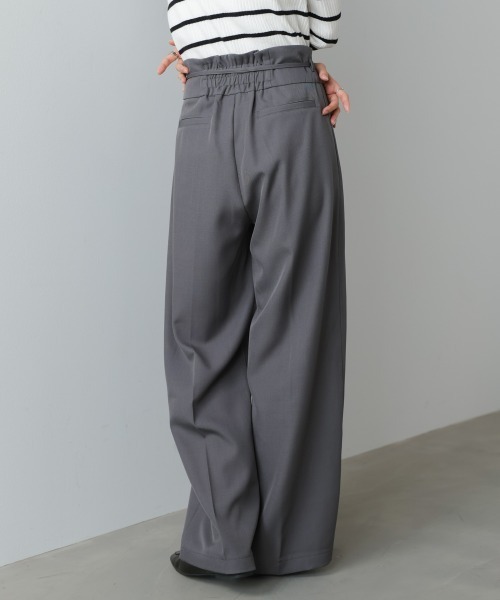 Bab（バブ）の「【スリーピース対応/オケージョン】ハイウエストリボン付きストレートパンツ（スラックス・レディース・チャコールグレー/A/ベージュ・M）」の6枚目の写真