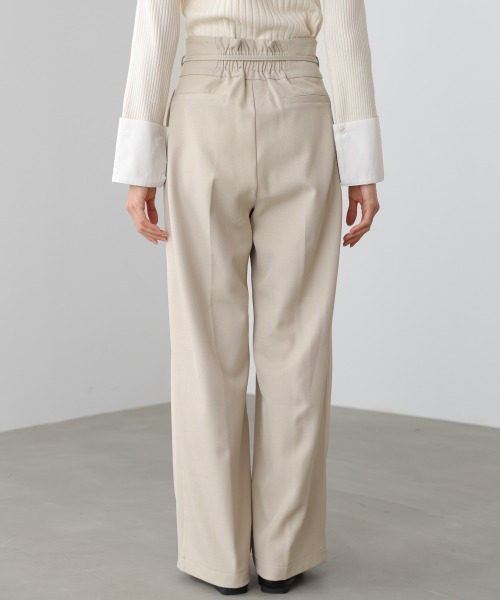 Bab（バブ）の「【スリーピース対応/オケージョン】ハイウエストリボン付きストレートパンツ（スラックス・レディース・チャコールグレー/A/ベージュ・M）」の17枚目の写真
