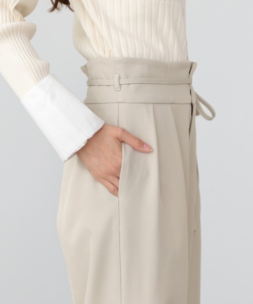 Bab（バブ）の「【スリーピース対応/オケージョン】ハイウエストリボン付きストレートパンツ（スラックス・レディース・チャコールグレー/A/ベージュ・M）」の19枚目の写真