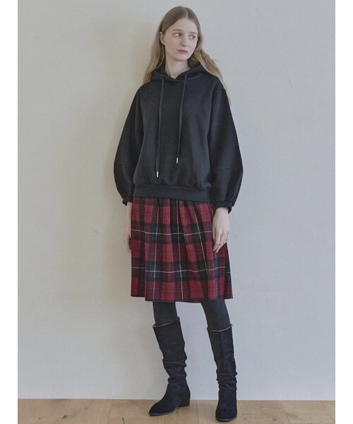 AVANT-G（アバン）の「Tartan Check Pleated Midi Skirt - RED（スカート・レディース・その他・FREE）」の2枚目の写真