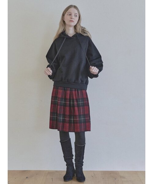 AVANT-G（アバン）の「Tartan Check Pleated Midi Skirt - RED（スカート・レディース・その他・FREE）」の3枚目の写真