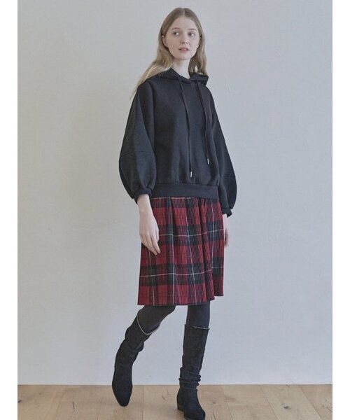 AVANT-G（アバン）の「Tartan Check Pleated Midi Skirt - RED（スカート・レディース・その他・FREE）」の5枚目の写真