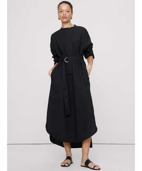 Banana Republic(バナナリパブリック)の「コットン ポプリン ビッグボタン シャツドレス(ワンピース・レディース・オリーブ/ブラック・XS/S/M/L)」の1枚目の写真