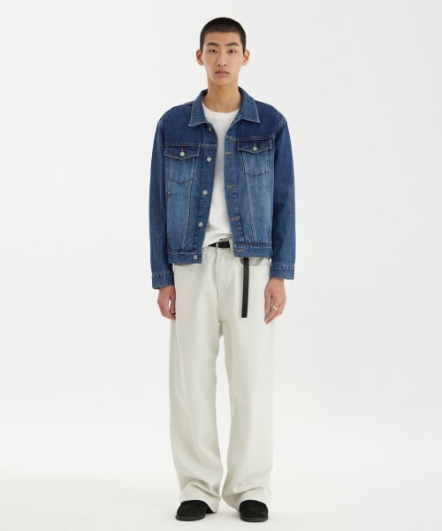 YOUTH(ユース)の「Denim Trucker Jacket - Medium Blue(デニムジャケット・メンズ・その他・S)」の1枚目の写真