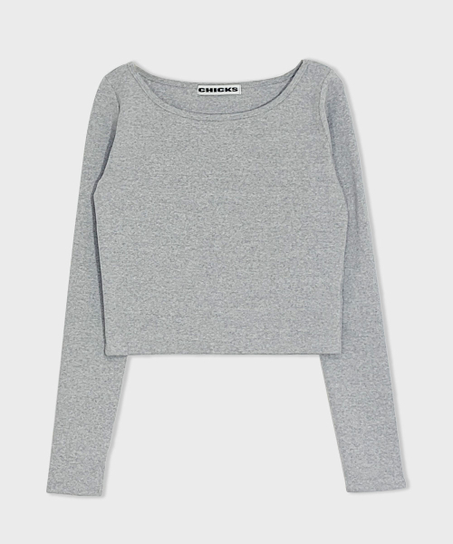 CHICKS（チックス）の「ウォニットボートネック長袖Tシャツメランジェ（Tシャツ/カットソー・レディース・その他・FREE）」の4枚目の写真