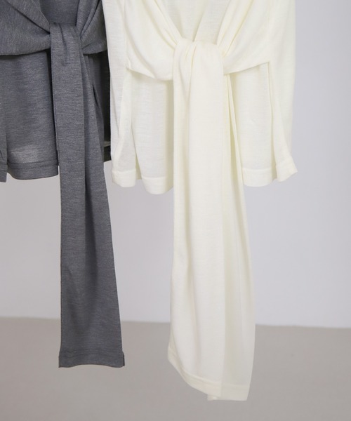 select MOCA（セレクトモカ）の「2WAYソフトシアースキッパーポロトップス（Tシャツ/カットソー・レディース・オフホワイト/チャコールグレー・FREE）」の13枚目の写真