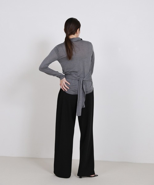 select MOCA（セレクトモカ）の「2WAYソフトシアースキッパーポロトップス（Tシャツ/カットソー・レディース・オフホワイト/チャコールグレー・FREE）」の20枚目の写真