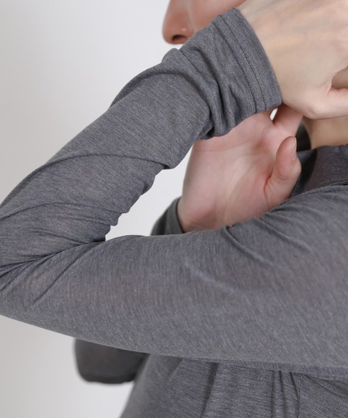 select MOCA（セレクトモカ）の「2WAYソフトシアースキッパーポロトップス（Tシャツ/カットソー・レディース・オフホワイト/チャコールグレー・FREE）」の21枚目の写真