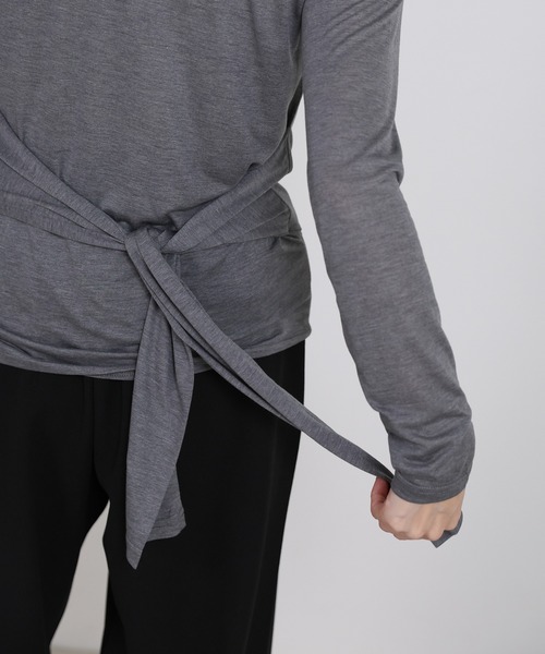 select MOCA（セレクトモカ）の「2WAYソフトシアースキッパーポロトップス（Tシャツ/カットソー・レディース・オフホワイト/チャコールグレー・FREE）」の22枚目の写真