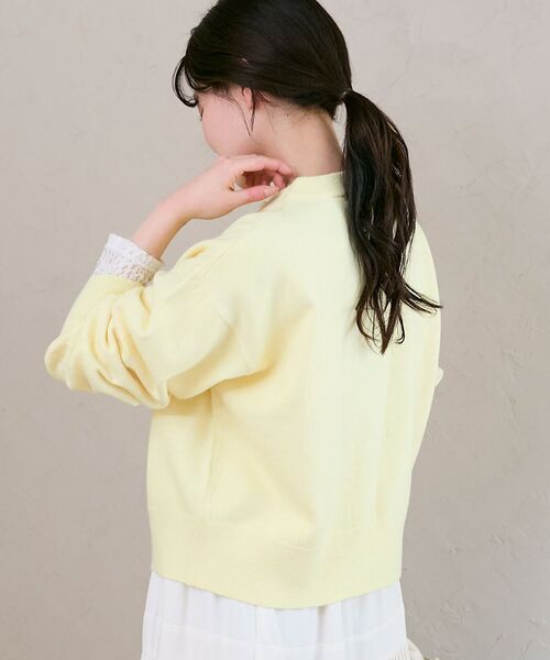 le.coeur blanc（ルクールブラン）の「ビジューボタンカーディガン（カーディガン/ボレロ・レディース・ライトグレー/ネイビー/レモンイエロー・38）」の21枚目の写真