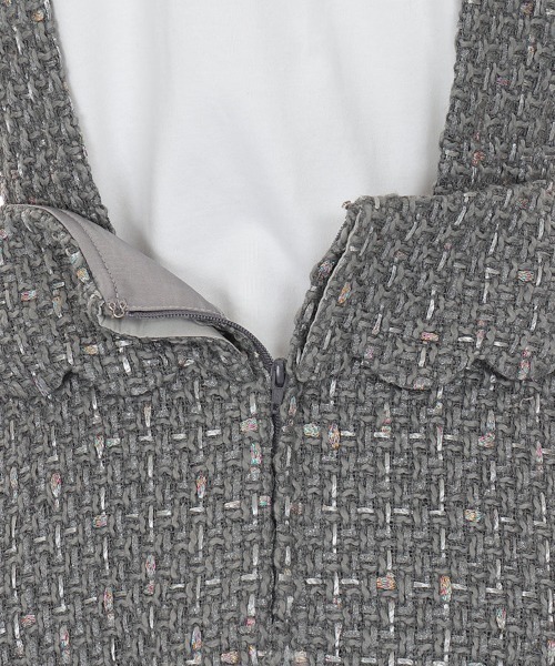 Chesty(チェスティー)の「ショルダーツイード刺繍ジャンパースカート(ジャンパースカート・レディース・グレー/ピンク/オフホワイト・1/0)」の12枚目の写真