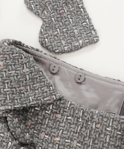 Chesty(チェスティー)の「ショルダーツイード刺繍ジャンパースカート(ジャンパースカート・レディース・グレー/ピンク/オフホワイト・1/0)」の14枚目の写真