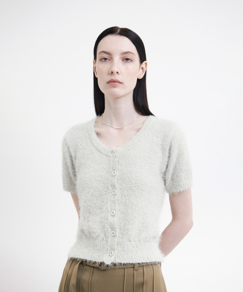YOUTH(ユース)の「Scoop-Neck H/S Knit Cardigan - Light Grey(ニット/セーター・レディース・その他・S/M/L)」の6枚目の写真