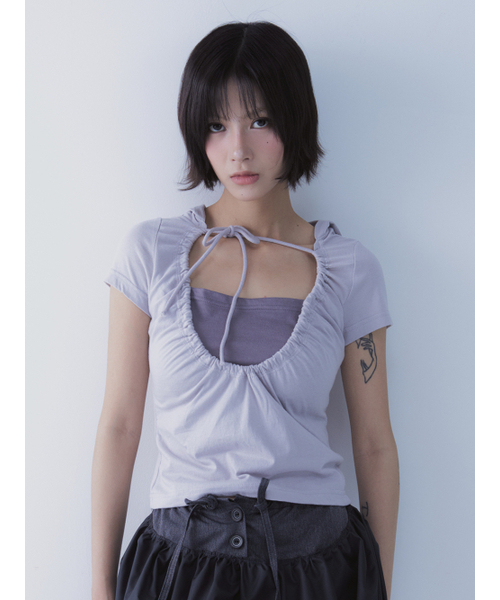 SETSETSET(セットセットセット)の「ルナ ベール フーディー Tシャツ ラベンダー(Tシャツ/カットソー・レディース・その他・ONE SIZE)」の1枚目の写真