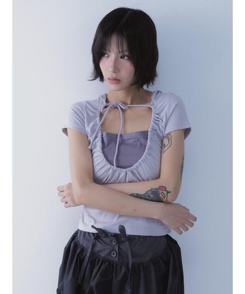 SETSETSET(セットセットセット)の「ルナ ベール フーディー Tシャツ ラベンダー(Tシャツ/カットソー・レディース・その他・ONE SIZE)」の10枚目の写真