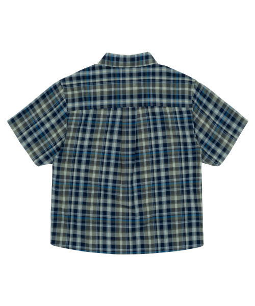 THECOLDESTMOMENT(ザコールデストモーメント)の「TCM mini logo check half shirts (blue)(シャツ/ブラウス・レディース・その他・S/M/L)」の3枚目の写真