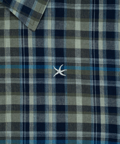 THECOLDESTMOMENT(ザコールデストモーメント)の「TCM mini logo check half shirts (blue)(シャツ/ブラウス・レディース・その他・S/M/L)」の4枚目の写真