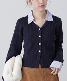 FREE'S MART | ◆シャツレイヤードゴールドボタンニット(ニット/セーター)