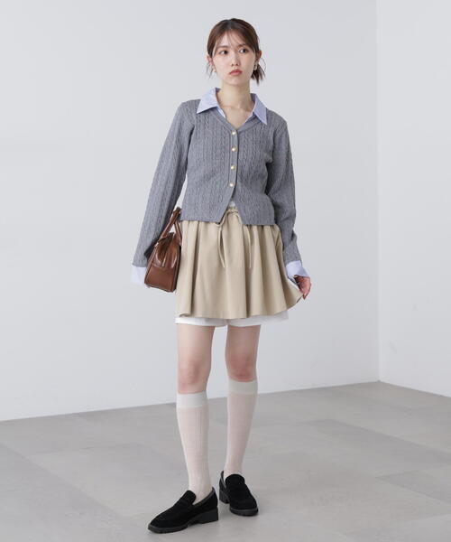 FREE'S MART（フリーズマート）の「◆シャツレイヤードゴールドボタンニット（ニット/セーター・レディース・グレー/ネイビー/ベージュ/ホワイト・FREE）」の12枚目の写真