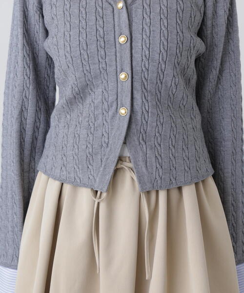 FREE'S MART（フリーズマート）の「◆シャツレイヤードゴールドボタンニット（ニット/セーター・レディース・グレー/ネイビー/ベージュ/ホワイト・FREE）」の18枚目の写真