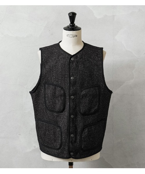 HOUSTON(ヒューストン)の「HOUSTON ヒューストン 51564 BEACH CLOTH VEST ビーチクロス ベスト(ベスト・メンズ・ブラウン/ブラック・40/42/44/38)」の2枚目の写真