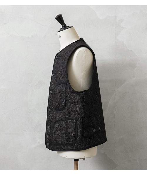 HOUSTON(ヒューストン)の「HOUSTON ヒューストン 51564 BEACH CLOTH VEST ビーチクロス ベスト(ベスト・メンズ・ブラウン/ブラック・40/42/44/38)」の4枚目の写真