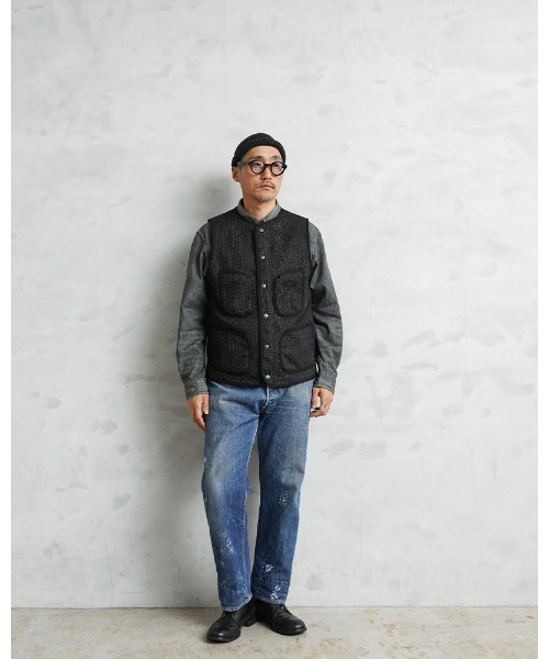 HOUSTON(ヒューストン)の「HOUSTON ヒューストン 51564 BEACH CLOTH VEST ビーチクロス ベスト(ベスト・メンズ・ブラウン/ブラック・40/42/44/38)」の7枚目の写真