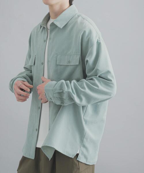 SENSE OF PLACE by URBAN RESEARCH（センスオブプレイスバイアーバンリサーチ）の「F/Sダブルポケットロングスリーブシャツ（シャツ/ブラウス・メンズ・ミント/チャコールグレー/ブラウン・MEDIUM/LARGE）」の3枚目の写真