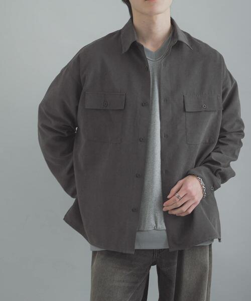 SENSE OF PLACE by URBAN RESEARCH（センスオブプレイスバイアーバンリサーチ）の「F/Sダブルポケットロングスリーブシャツ（シャツ/ブラウス・メンズ・ミント/チャコールグレー/ブラウン・MEDIUM/LARGE）」の5枚目の写真
