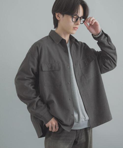 SENSE OF PLACE by URBAN RESEARCH（センスオブプレイスバイアーバンリサーチ）の「F/Sダブルポケットロングスリーブシャツ（シャツ/ブラウス・メンズ・ミント/チャコールグレー/ブラウン・MEDIUM/LARGE）」の9枚目の写真
