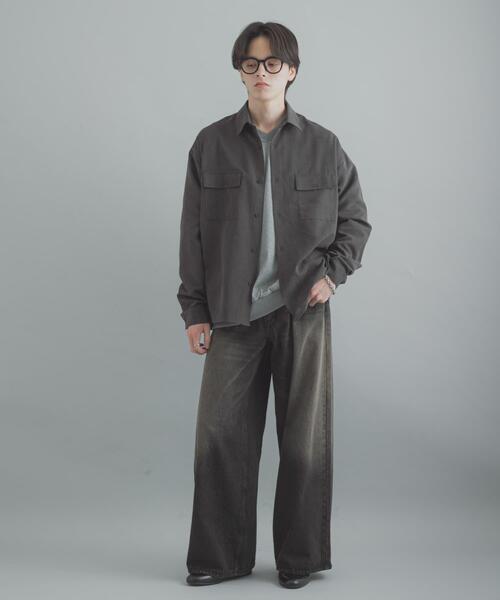 SENSE OF PLACE by URBAN RESEARCH（センスオブプレイスバイアーバンリサーチ）の「F/Sダブルポケットロングスリーブシャツ（シャツ/ブラウス・メンズ・ミント/チャコールグレー/ブラウン・MEDIUM/LARGE）」の11枚目の写真