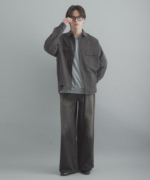 SENSE OF PLACE by URBAN RESEARCH（センスオブプレイスバイアーバンリサーチ）の「F/Sダブルポケットロングスリーブシャツ（シャツ/ブラウス・メンズ・ミント/チャコールグレー/ブラウン・MEDIUM/LARGE）」の12枚目の写真