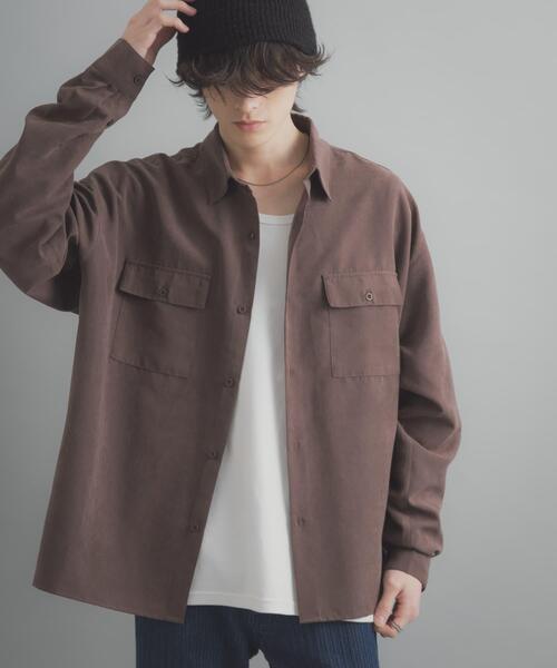 SENSE OF PLACE by URBAN RESEARCH（センスオブプレイスバイアーバンリサーチ）の「F/Sダブルポケットロングスリーブシャツ（シャツ/ブラウス・メンズ・ミント/チャコールグレー/ブラウン・MEDIUM/LARGE）」の17枚目の写真