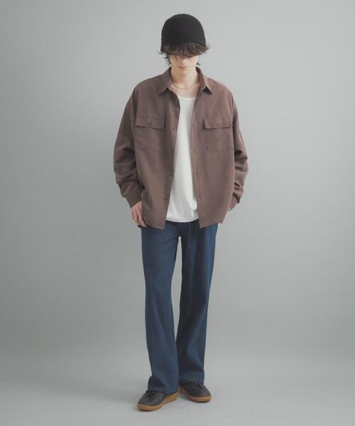 SENSE OF PLACE by URBAN RESEARCH（センスオブプレイスバイアーバンリサーチ）の「F/Sダブルポケットロングスリーブシャツ（シャツ/ブラウス・メンズ・ミント/チャコールグレー/ブラウン・MEDIUM/LARGE）」の20枚目の写真