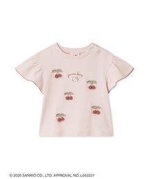 JAMIE KAY（ジェイミーケイ）の「【HELLO KITTY】ニットモチーフ付き半袖Tシャツ／オーガニックコットン（Tシャツ/カットソー）」