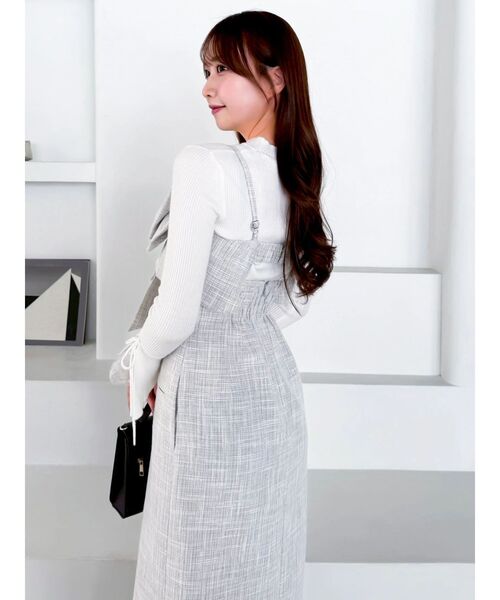 dazzlin(ダズリン)の「リボンデザインIラインワンピース(ワンピース・レディース・ピンク/チャコールグレー/その他1・MEDIUM/SMALL)」の6枚目の写真