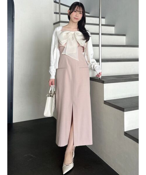 dazzlin(ダズリン)の「リボンデザインIラインワンピース(ワンピース・レディース・ピンク/チャコールグレー/その他1・MEDIUM/SMALL)」の20枚目の写真