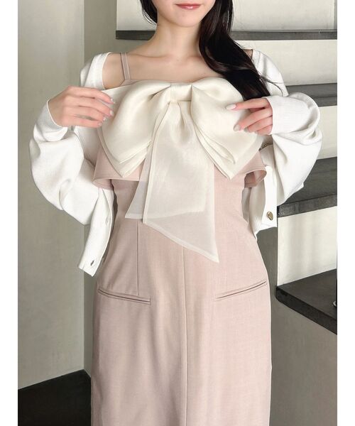 dazzlin(ダズリン)の「リボンデザインIラインワンピース(ワンピース・レディース・ピンク/チャコールグレー/その他1・MEDIUM/SMALL)」の22枚目の写真