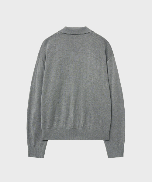 NOIRER（ノイア）の「エッセンシャルルーズフィットニットシャツ（グレー）（カーディガン/ボレロ・メンズ・その他・48/50/52）」の3枚目の写真