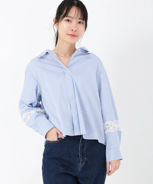 STRAWBERRY-FIELDS（ストロベリーフィールズ）の「ドビーストライプ_ストライプコンパクト丈シャツ（シャツ/ブラウス・レディース・ストライプ/オレンジ系・2）」の16枚目の写真