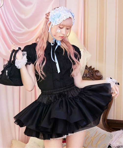 BODYLINE(ボディライン)の「二段重ねのハードチュールパニエ(スカート・レディース・ブラック/ホワイト・M)」の17枚目の写真