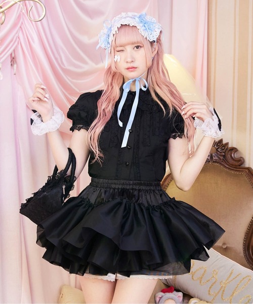 BODYLINE(ボディライン)の「二段重ねのハードチュールパニエ(スカート・レディース・ブラック/ホワイト・M)」の18枚目の写真
