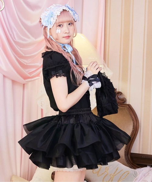BODYLINE(ボディライン)の「二段重ねのハードチュールパニエ(スカート・レディース・ブラック/ホワイト・M)」の19枚目の写真