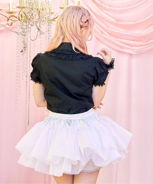 BODYLINE(ボディライン)の「二段重ねのハードチュールパニエ(スカート・レディース・ブラック/ホワイト・M)」の8枚目の写真