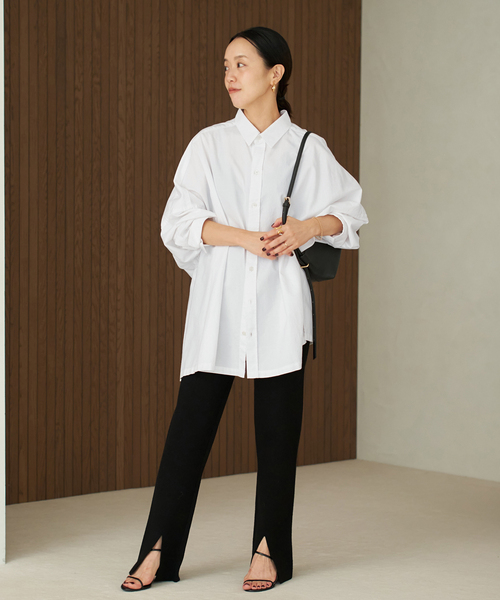 plage（プラージュ）の「《追加》Light OX Poncho シャツ（シャツ/ブラウス・レディース・ホワイト/グリーン/サックスブルー/その他10・FREE）」の5枚目の写真