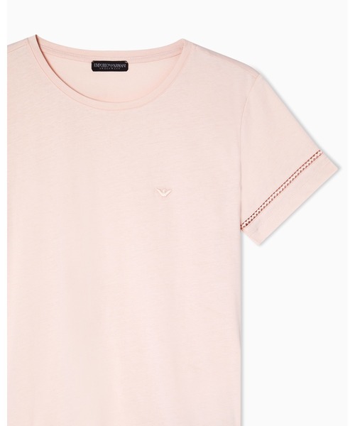 EMPORIO ARMANI（エンポリオアルマーニ）の「【エンポリオ アルマーニ】ラウンジウェア Tシャツ ジャージー ヘムステッチディテール（Tシャツ/カットソー・レディース・ライトピンク・MEDIUM/SMALL/LARGE/X-SMALL）」の2枚目の写真