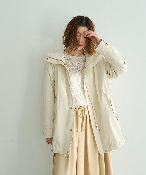 YECCA VECCA（イェッカヴェッカ）の「【撥水/花粉ガード】ミドル丈マウンテンパーカー（マウンテンパーカー・レディース・ベージュ/ネイビー/アイボリー・FREE）」の19枚目の写真